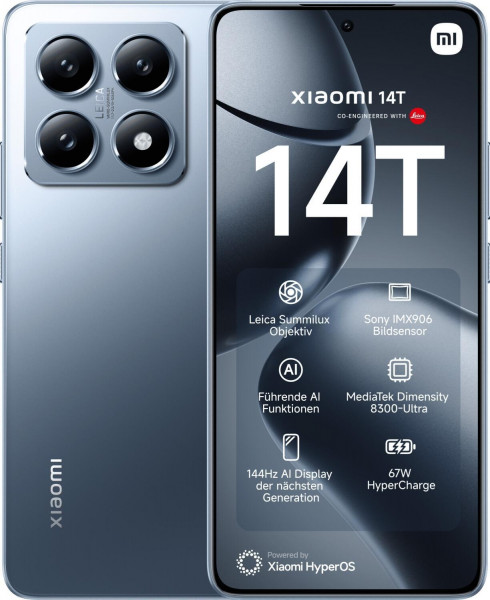 Xiaomi 14T Pro 5G Smartphone NFC 12GB/512GB Titan Blau DS eSIM 6.67" USB-C 50MP