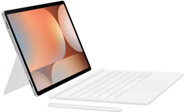 Samsung Book Cover Keyboard für TabS10 FE+ Weiß Android QWERTZ-Tastatur POGO Pin