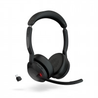 JABRA Evolve2 55 Link 380/390c MS Stereo Ladestation Headset Schwarz USB-C A2DP JABRA Evolve2 55 Link 380/390c MS Stereo Ladestation Headset Schwarz USB-C A2DP
