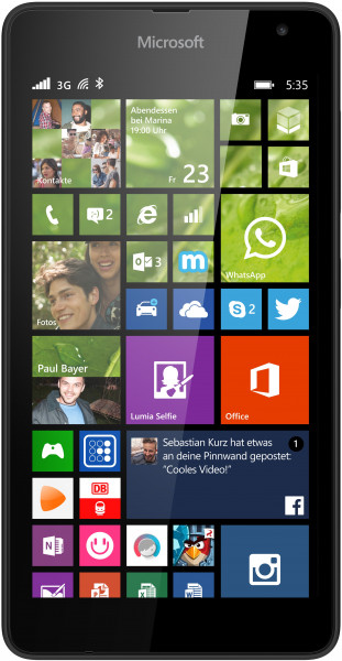 Microsoft Lumia 535 schwarz 8GB Windows Smartphone ohne Simlock 5" Display 5 MPX