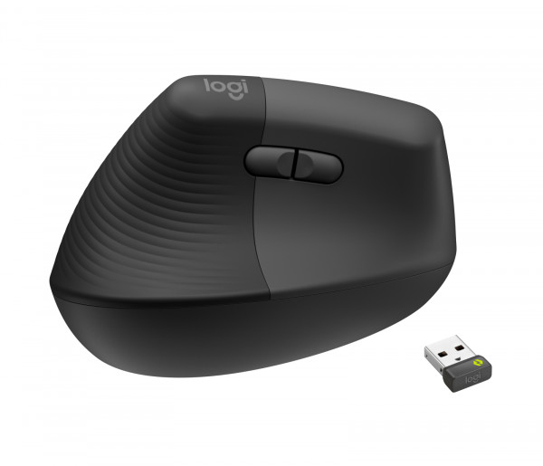 Logitech Lift for Business Maus L Schwarz 4000dpi Linkshänder USB 125g
