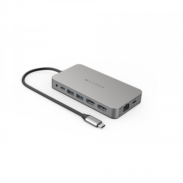 Targus HyperDrive USB-C Hub Adapter Silber 10 Anschlüsse MacBook kompatibel